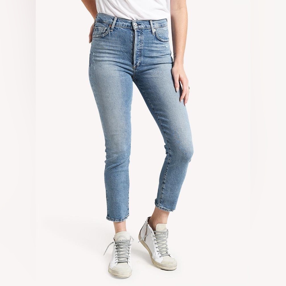 CITIZENS OF HUMANITY COH Women's Olivia High Rise Slim Button Fly Blue Jeans 27
